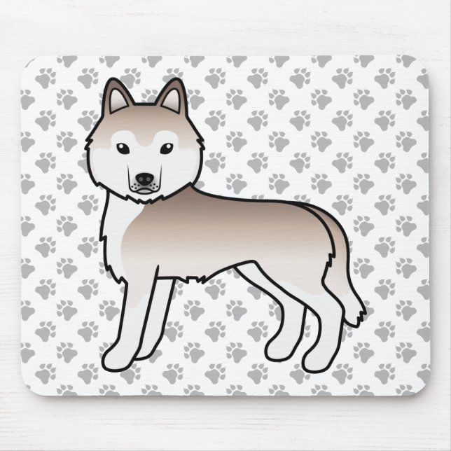 Hellroter Siberian Husky Süßer Cartoon-Hund Mousepad (Vorne)