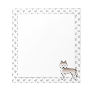 Hellroter Siberian Husky Süßer Cartoon-Hund Notizblock