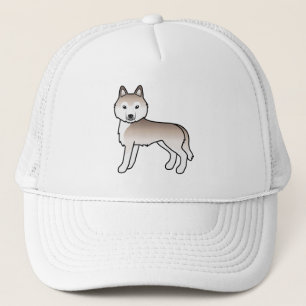 Hellroter Siberian Husky Süßer Cartoon-Hund Truckerkappe