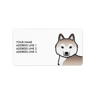 Hellroter sibirischer Husky-Hund & benutzerdefinie Adressaufkleber