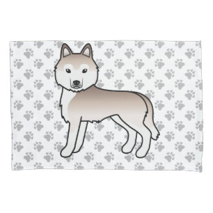 Hellroter Sibirischer Husky Süßer Hund & Pfoten Kissenbezug