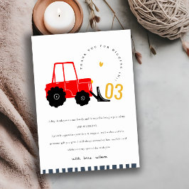 Hellrotes Gelbgrab Kinder jeden Geburtstag Dankeskarte