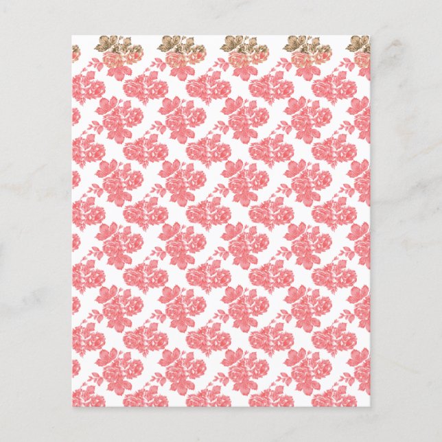 Hellrotes und rosafarbenes Blumenpapier Flyer (Vorne)