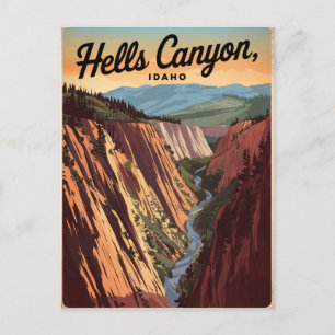 Hells Canyon Idaho Vintag Postkarte