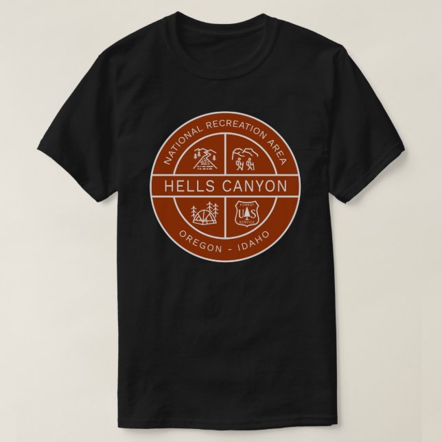 Hells Canyon National Recreation Area Heraldic Log T-Shirt (Design vorne)
