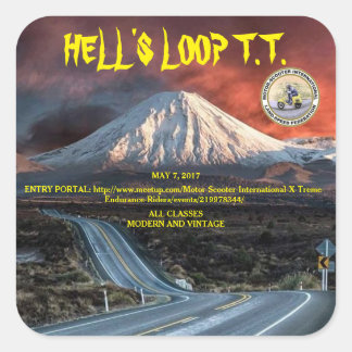 HELL'S LOOP T.T. 2017 QUADRATISCHER AUFKLEBER