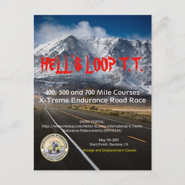 HELL'S LOOP T.T. POSTCARD 2017 POSTKARTE (Vorderseite)