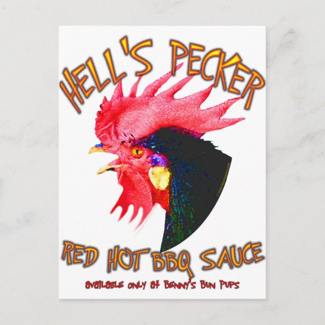 Hell's Pecker GRILLEN Sauce Postkarte (Vorderseite)