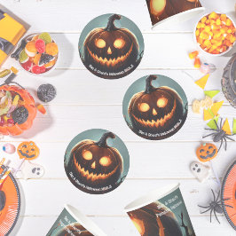 Hells Pumpkin Halloween-Party Runder Pappuntersetzer