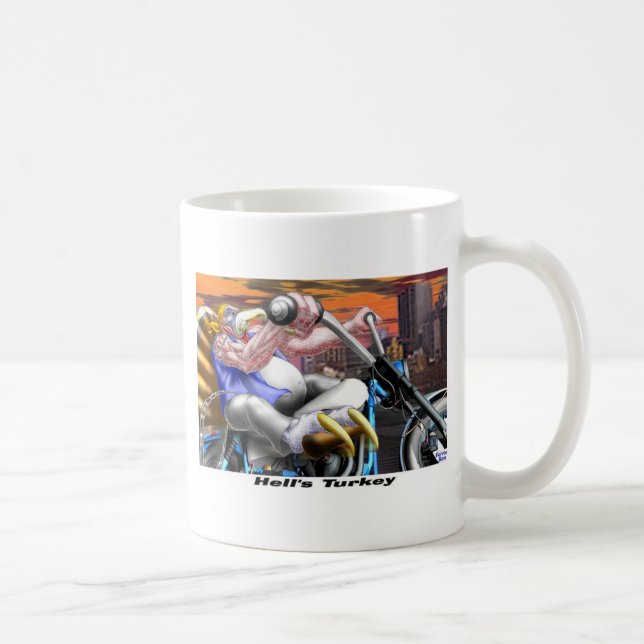 Hells Turkey Funny Erntedank Harley T-Shirts & Gif Kaffeetasse (Rechts)