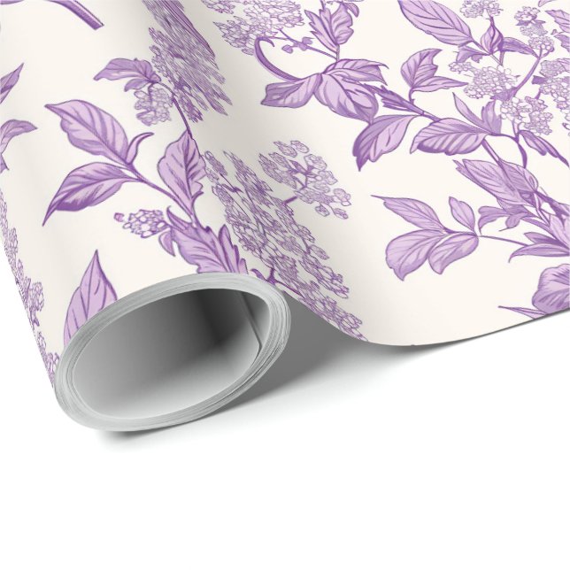 Hellviolette Chinoiserie-Decoupage Geschenkpapier (Rolleneckpunkt)