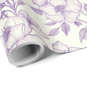 Hellviolette Chinoiserie-Decoupage Geschenkpapier