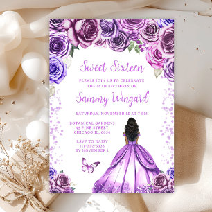 Hellviolette dunkle Haut Prinzessin Sweet Sixteen Einladung