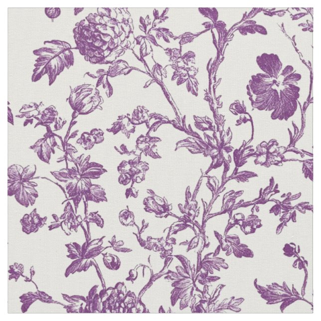 Hellviolette Floral Toile Stoff (Nahaufnahme)