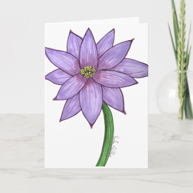 Hellviolette leere Blume Karte (Vorderseite)
