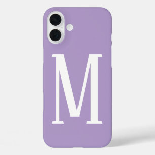 Hellviolette Monogramme Name Cooles Geschenk Party iPhone 16 Plus Hülle