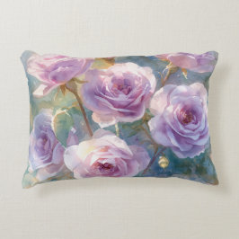 Hellviolette Rosen Impressionistische Blumen Dekokissen