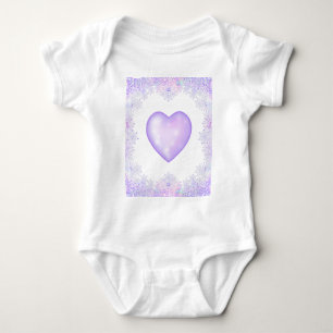 hellviolette Schneeflocke & glitzerndes Herz Baby Strampler