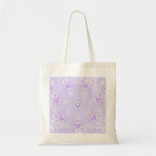 hellviolette Schneeflocke & glitzerndes Herz Tragetasche