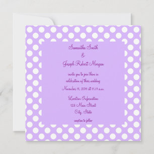 Hellviolette und weiße Punkte Hochzeit Einladung