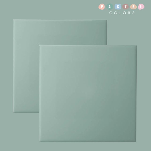 Hellweiches Pastell-Hell-Sage-Teal-Grün Farbe  Fliese (Light Soft Pastel Light Sage Teal Green Color Ceramic Tile)
