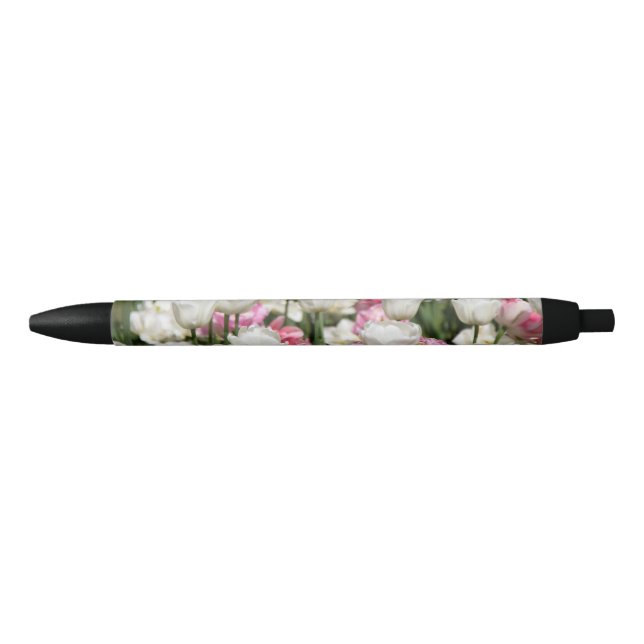 Hellweiße und rosa Tulpen auf sonniger Höhe Kugelschreiber (Vorderseite)