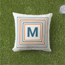 Hellweißes Orangenblau Abstrakt Modernes Monogramm