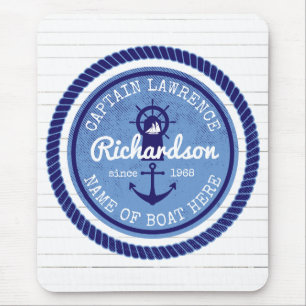 Helm-Boot Kapitän-Vintage Nautical Rope Anchor Mousepad