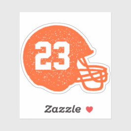 Helm der Fußballmannschaft, personalisiert orange Aufkleber