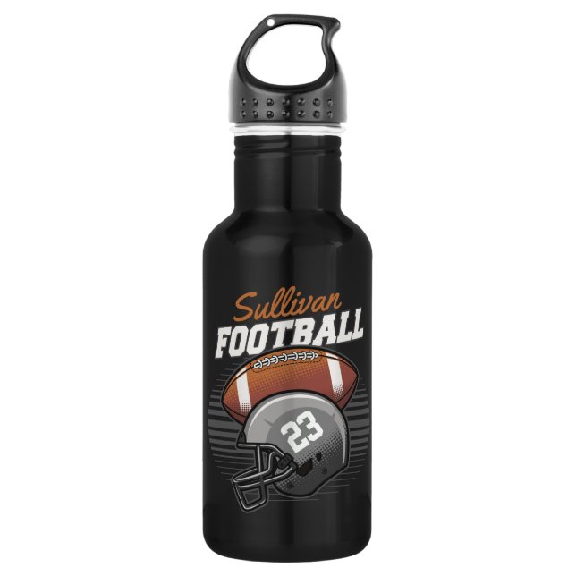 Helm der personalisierten Fußballmannschaft Edelstahlflasche (Vorderseite)