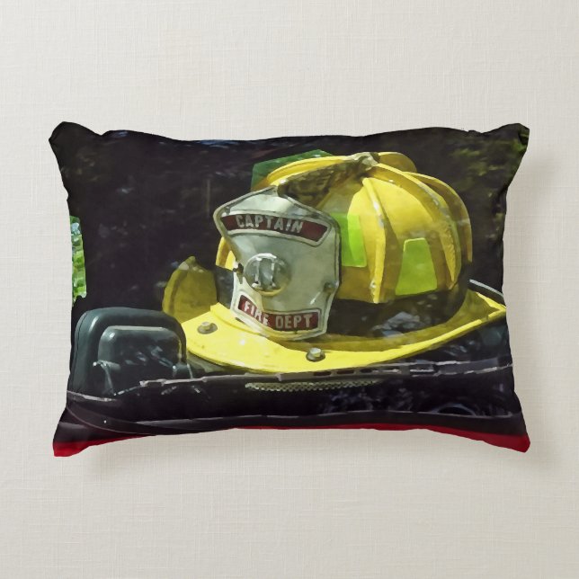 Helm des Gelben Feuerwehrkapitän Dekokissen (Vorderseite)