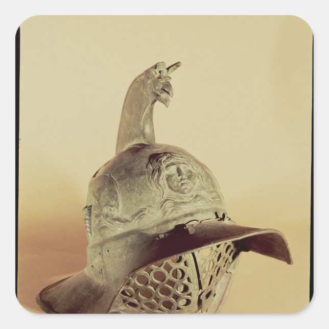 Helm des Thrakischen Gladiators Quadratischer Aufkleber (Vorderseite)