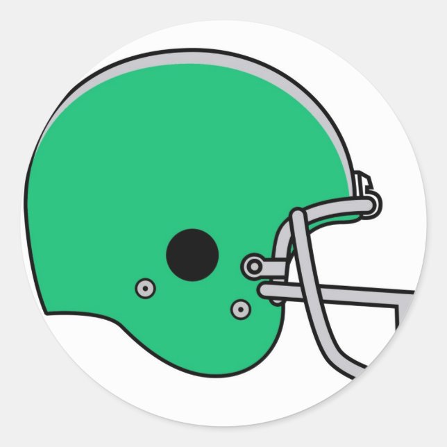 Helm für grüne Fußball Runder Aufkleber (Vorderseite)
