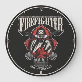 Helm für personalisierte Feuerwehrmaske Große Wanduhr