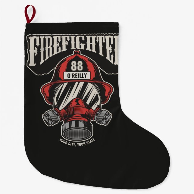 Helm für personalisierte Feuerwehrmaske Großer Weihnachtsstrumpf (Vorderseite)