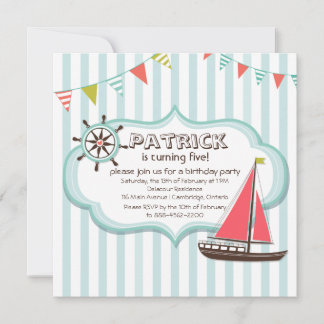 Helm und Sailboat Einladung zum Geburtstag