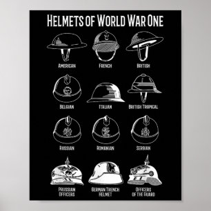 Helmets Charts des Ersten Weltkriegs Poster