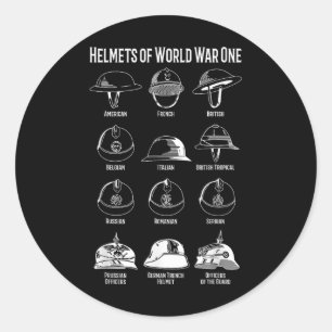 Helmets Charts des Ersten Weltkriegs Runder Aufkleber