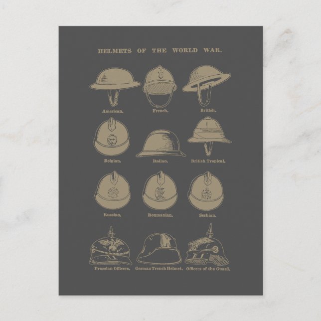 Helmets of the World War 1  Postkarte (Vorderseite)