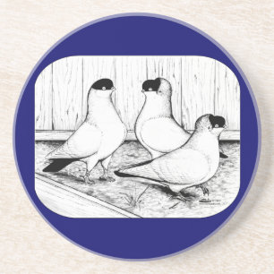 Helmtauben Trio Getränkeuntersetzer