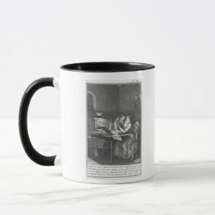 Heloise und Abelard in ihrer Studie Tasse