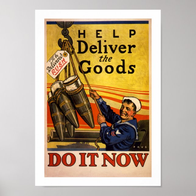 Help Deliver The Goods (white) Poster (Vorne)