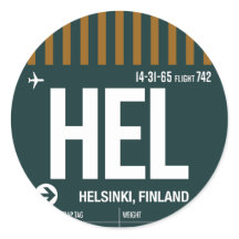 Helsinki - Aufkleber für den Tag der Reise