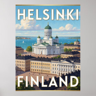 Helsinki Finnland Dom Baltische Reiseszene Poster