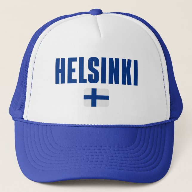 HELSINKI Finnland Flag Truckerkappe (Vorderseite)