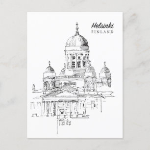 Helsinki Finnland Jahrgang Reise Stadt willkommen Postkarte