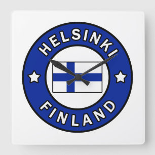 Helsinki Finnland Quadratische Wanduhr