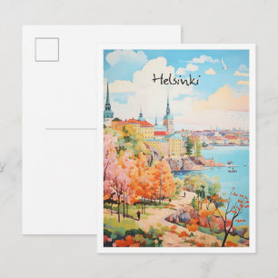 Helsinki Finnland Reise Kunst Postkarte