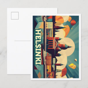Helsinki Finnland Reise künstlerisch farbenfroh Postkarte