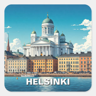 Helsinki Finnland Reise Quadratischer Aufkleber